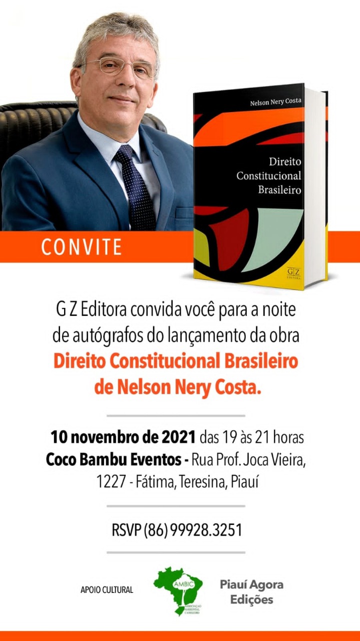 Nelson Nery Costa lança o livro ‘Direito Constitucional Brasileiro’