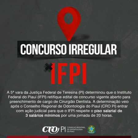 Justiça determina que IFPI retifique edital de concurso após ação do CRO PI